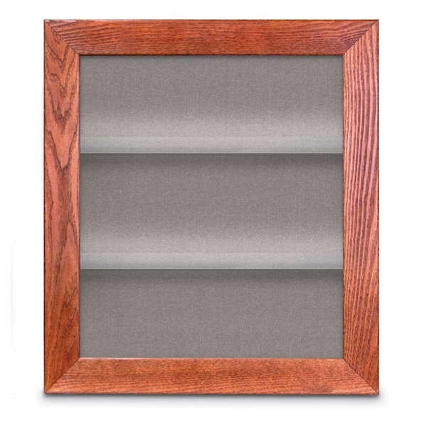 Outdoor Enclosed Combo Board, 42"x32", Black Frame/Grey & Amethyst